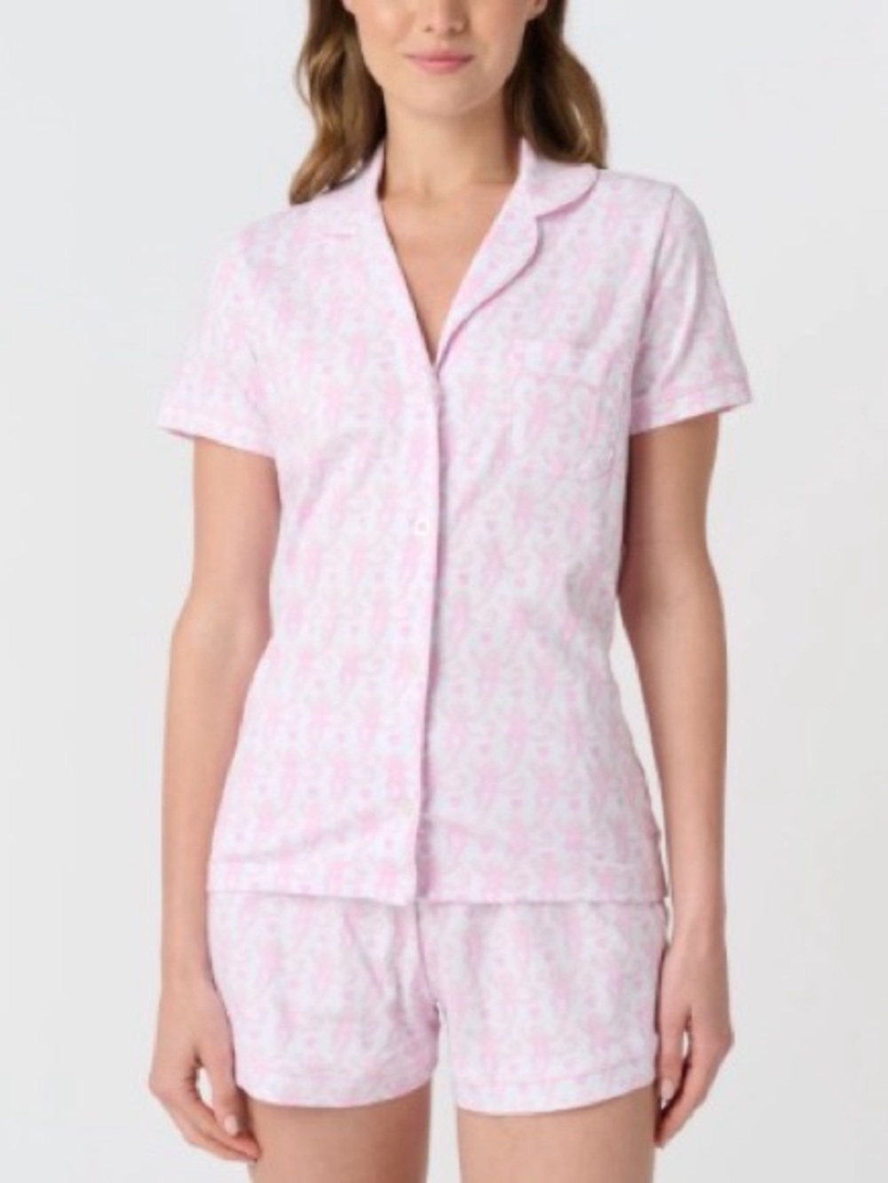 Roller Rabbit lovely monkey short sleeve pale pink set